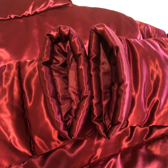 Avec Les Filles Satin Puffer Jacket M Red Glam Dark Romantic - Picture 10 of 15